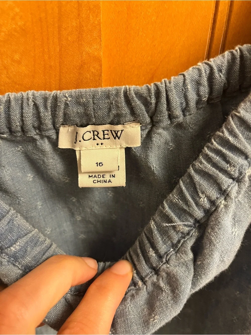 Blue Off-Shoulder Jcrew Chambray Dress